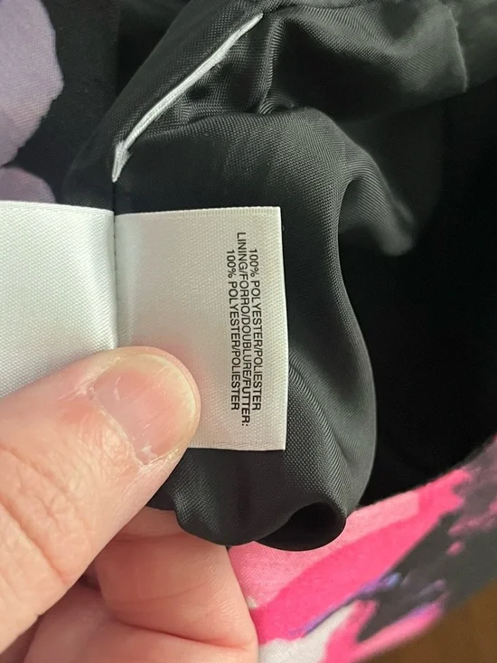 Black Label Size 8 Sleeveless Floral Midi Sheath Dress in Pink, Black & White - Picture 5 of 6